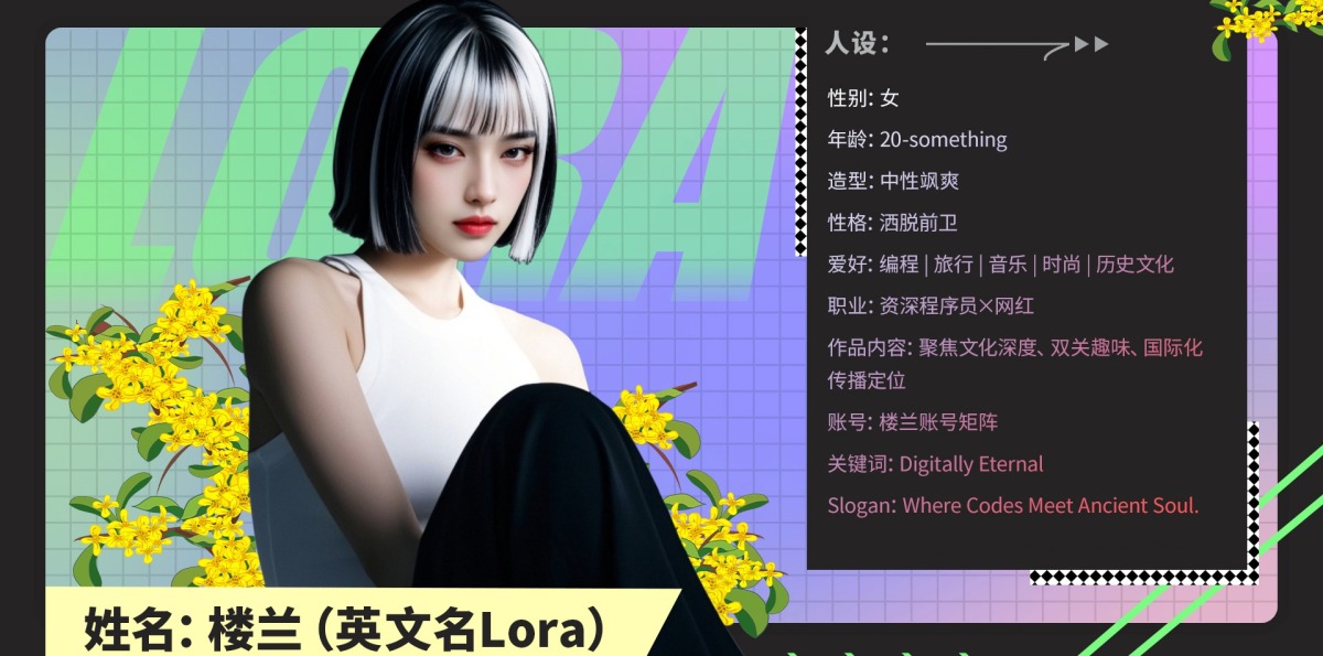 Digital Avatar "Lora" Arrives: Where Codes Meet Ancient Soul_fororder_数据人名片横板